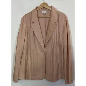J. Jill Love Linen Peach Colored Woman's Blazer Size XL